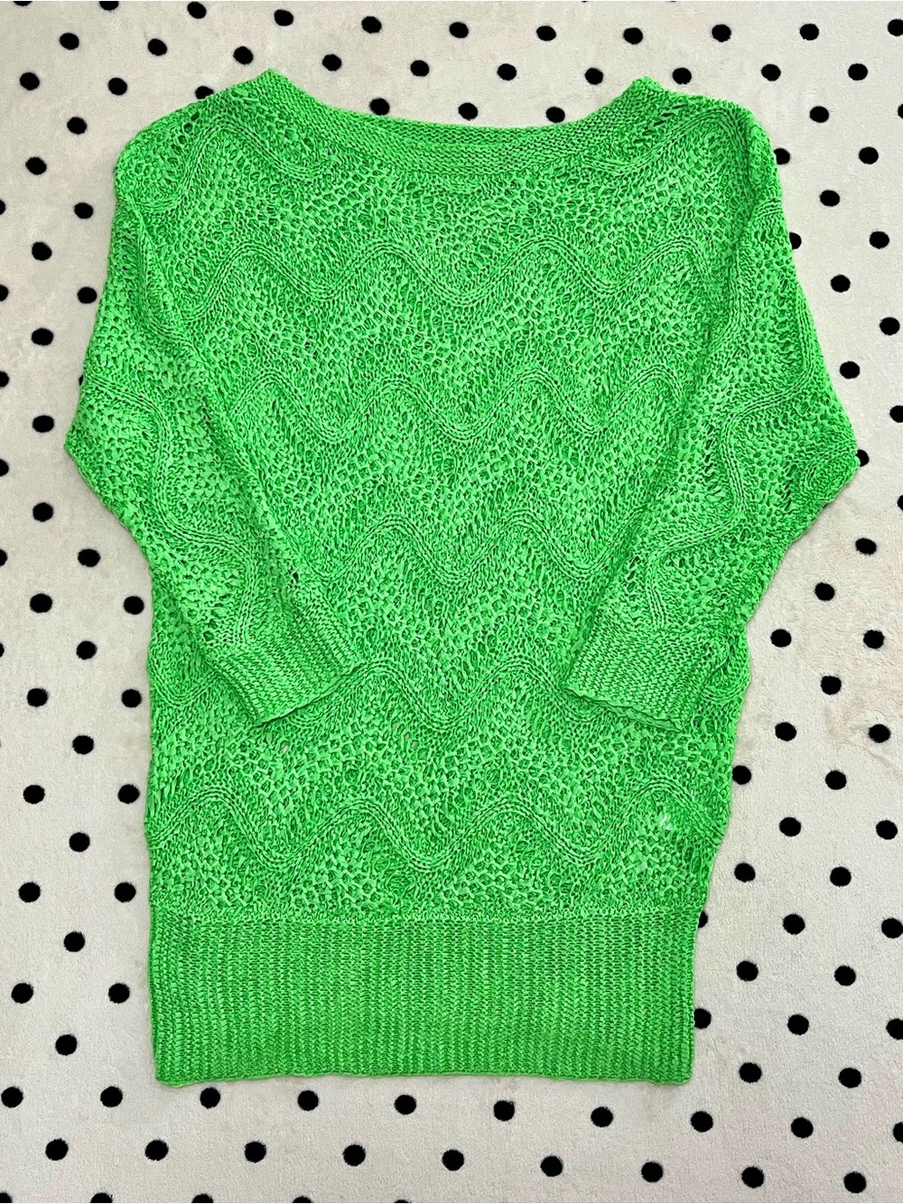 Lilly Pulitzer Larissa Open Knit Crochet Sweater Tunic Green Size M/L